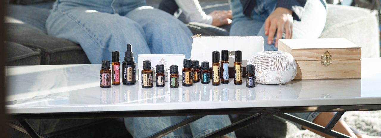 Эфирные масла doTERRA, диффузор и деревянный кейс